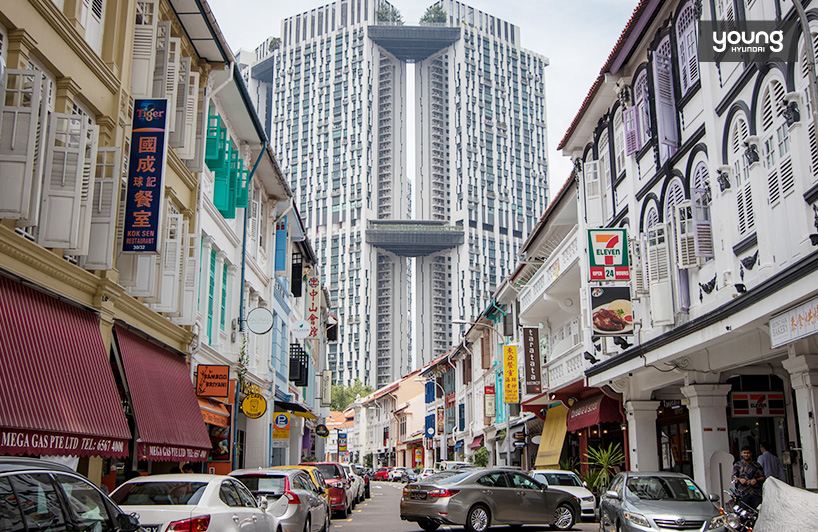 ▲ 싱가포르 건물들의 독특한 외관 디자인
